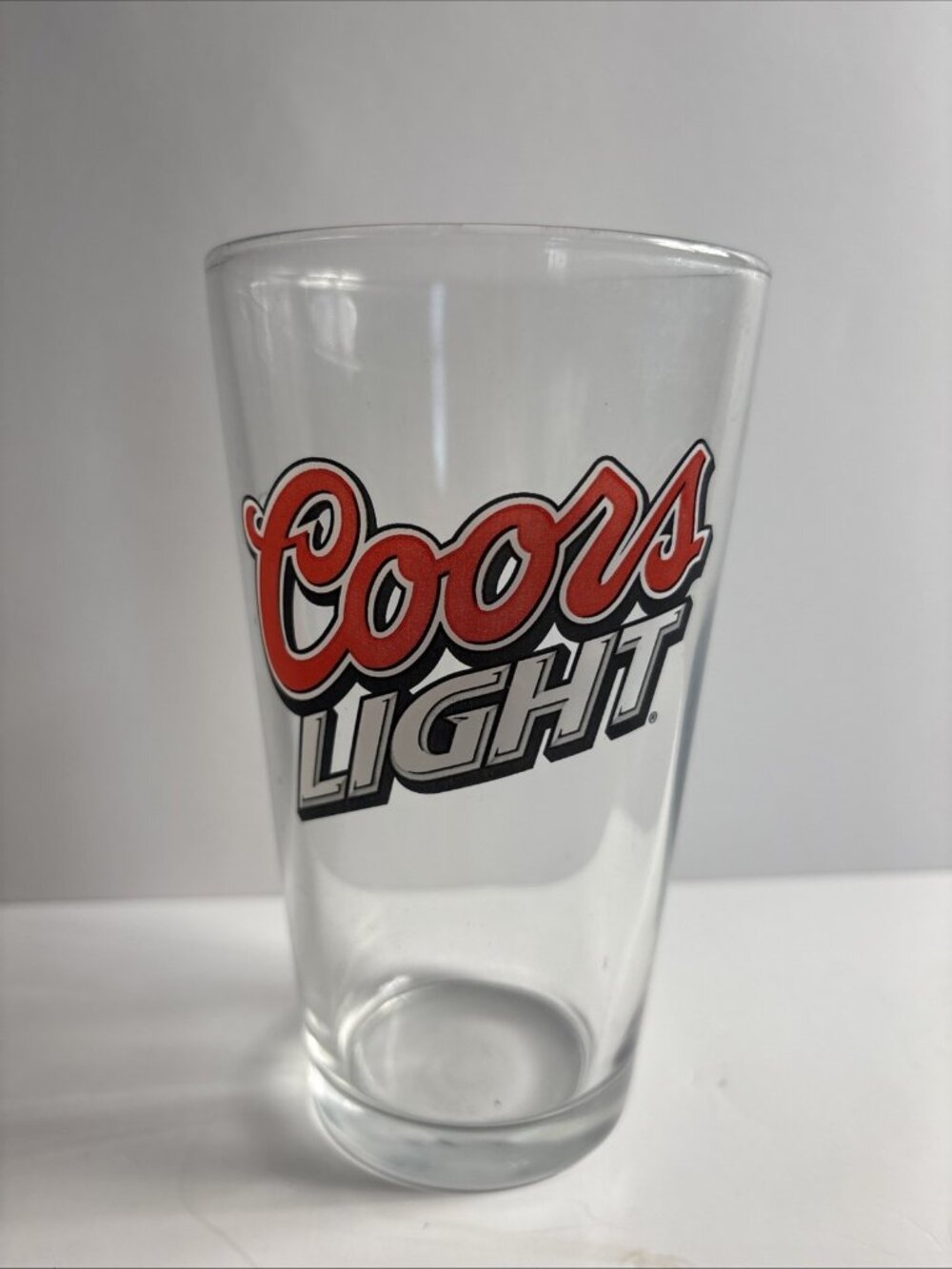 Coors Light 16 oz Beer Glasses Clear with Diagonal Logos